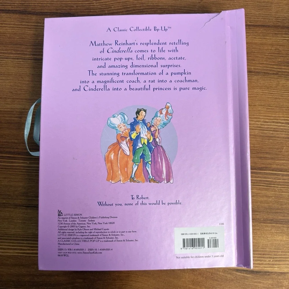 Matthew Reinhart Cinderella Pop-Up Fairy Tale Hardcover Interactive Story Book